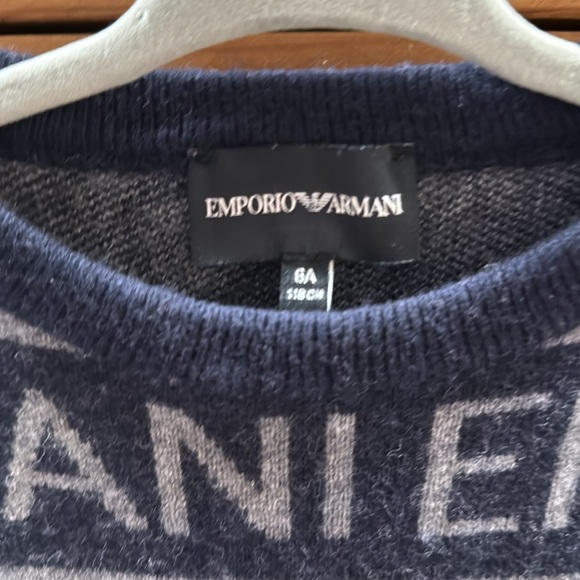 Emporio Armani 6A Boys Sweater Wool/Cashmere Blend - Picture 2 of 5